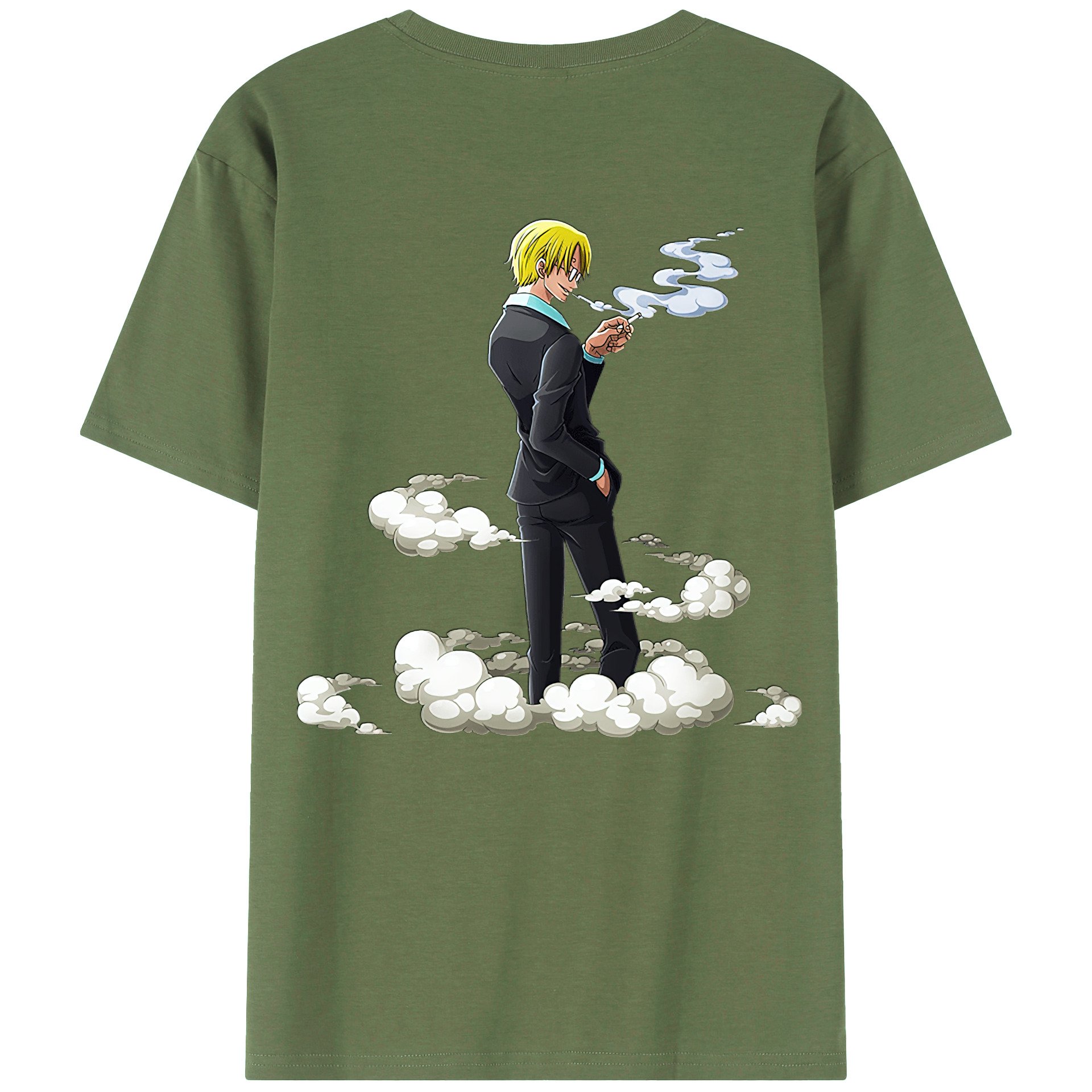 （画像用） ワンピース サンジ ONE PIECE Sanji 綿100％ メンズ半袖Tシャツ（バックプリント） 通気性